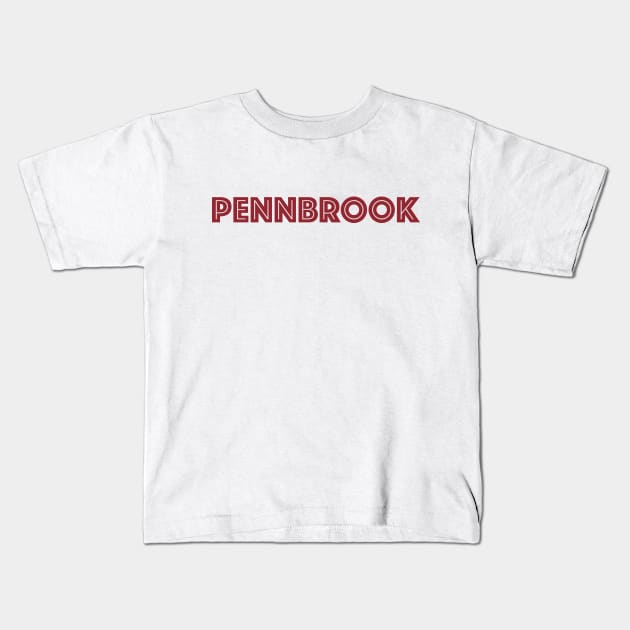 Pennbrook University Kids T-Shirt by AquaMockingbird